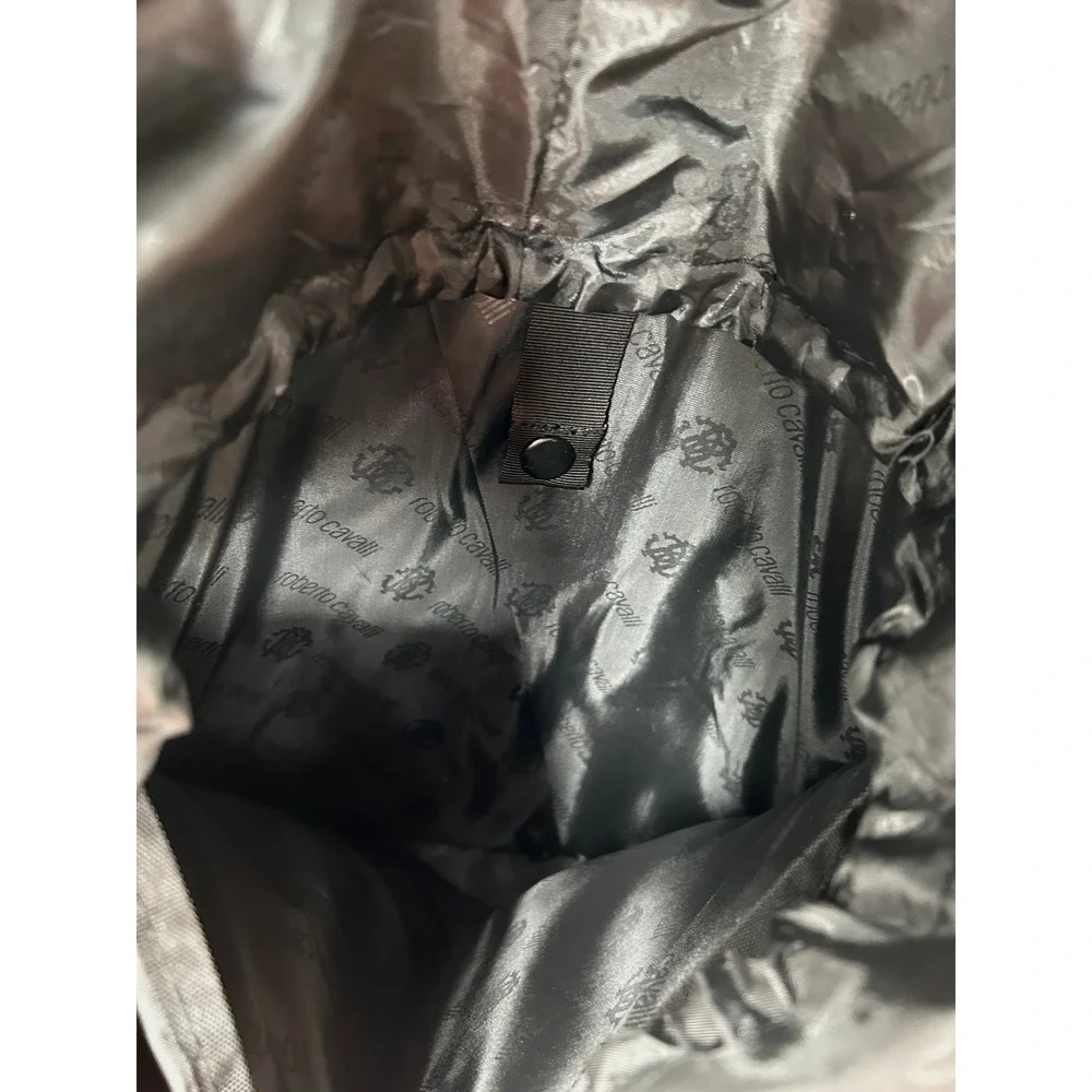 Roberto‎ Cavalli Green Nylon Sport Utility Technical Travel Backpack Logo